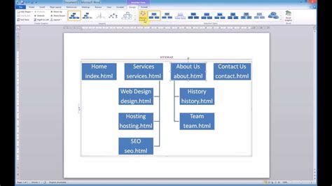 Creating a sitemap using Microsoft Word SmartArt - YouTube