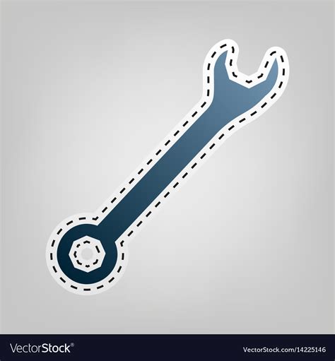 Crossed wrenches sign blue icon Royalty Free Vector Image