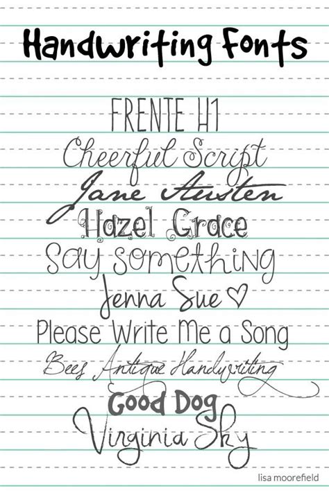 Free Handwriting Fonts | Lisa Moorefield | Handwriting fonts, Lettering ...