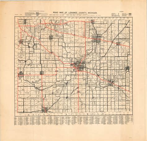 Road Map of Lenawee County, Michigan - Curtis Wright Maps