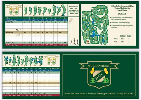 Scorecard – Mullenhurst Golf Course