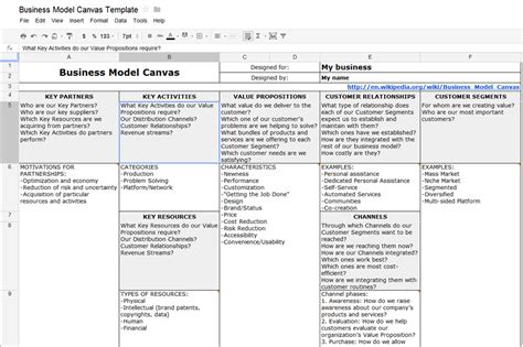 How to create Business Model Canvas with Ms Word or Google Docs ...