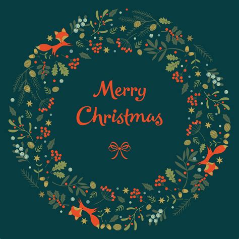 Merry Christmas wreath. 1183256 Vector Art at Vecteezy