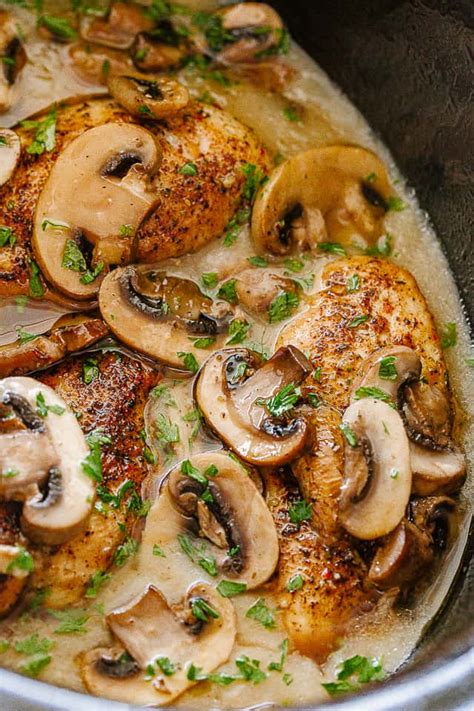 Slow Cooker Chicken Marsala - Creamy, delicious, mushroom studded Chicken Marsala… | Chicken ...