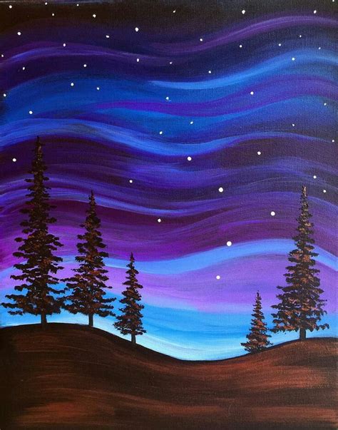 #painting #treepainting #nightskiespainting @ The-Toxic-Mermaid | Easy canvas painting, Canvas ...