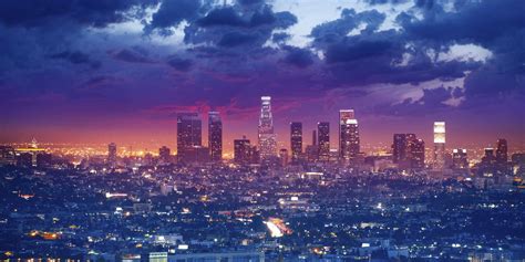 Download Cinematic Skyline Photo Of Los Angeles 4k Wallpaper ...