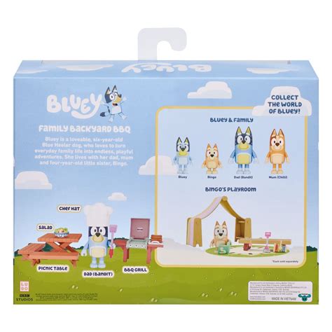 Bluey Family Backyard BBQ Playset with Bandit