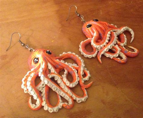 Sculpey octopus earrings | Clay jewelry, Sculpey, Clay creations