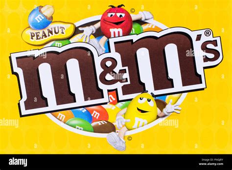 Peanut M&M's logo printed on cardboard Stock Photo - Alamy