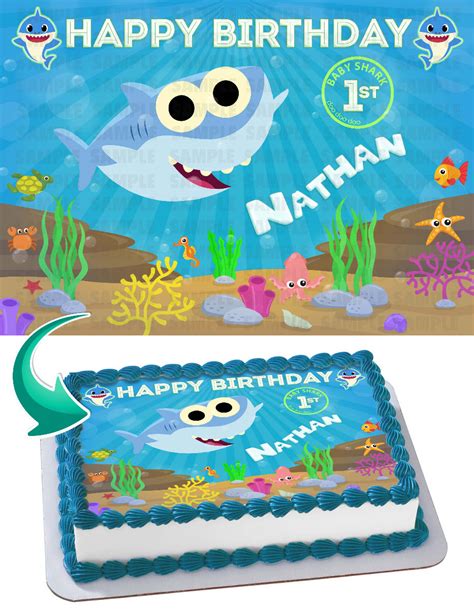 Baby Shark Boy Edible Cake Toppers – Ediblecakeimage