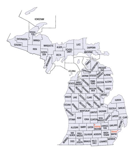 Michigan County Map