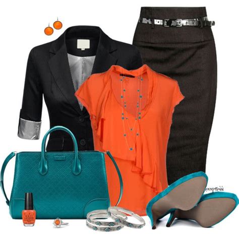 Teal and orange | Outfit combinations, Working girl outfits, Fashion