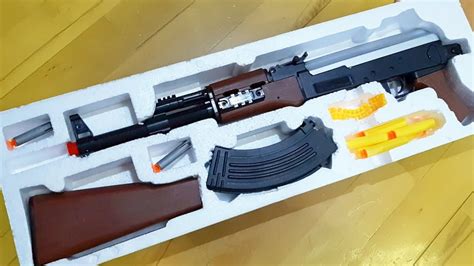 Realistic AK Kalashnikov Toy Gun Rifle - Best Air Soft Bullet Shooter Toy Army Gun Unboxing ...