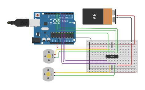 Circuit design Puente H L2930 - Tinkercad