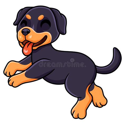 Cute Little Rottweiler Dog Cartoon Stock Vector - Illustration of pedigree, little: 254725159