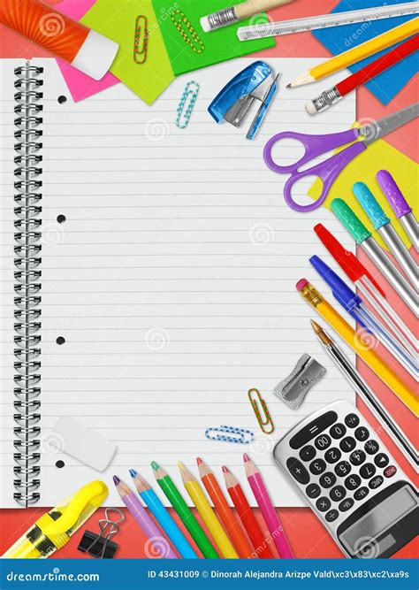 School Stationery Supplies Stock Photo - Image: 43431009