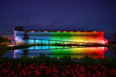 The Ark Encounter Lit Up Rainbow Colors - Courageous Christian Father | The ark encounter ...