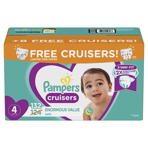 Pampers Cruisers Active Fit Taped Diapers, Size 4, Bonus Pack, 132 ct ...