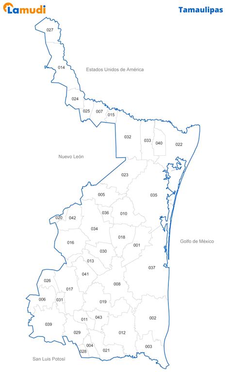 Mapa de Tamaulipas | División Municipal del Estado de Tamaulipas | Lamudi