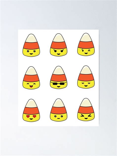 "Funny Candy Corn Emoji" Poster by tedmcory | Redbubble