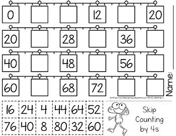 Skip Counting by 4s Worksheets by Catherine S | Teachers Pay Teachers