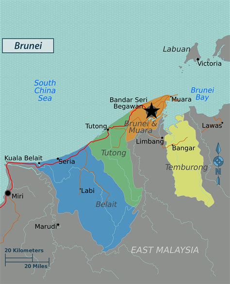 Large political map of Brunei. Brunei large political map | Vidiani.com ...