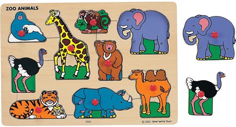 Zoo Animals Peg Puzzle - Double Play