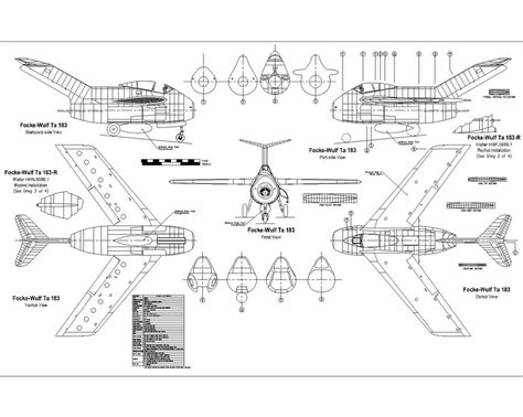 Focke-Wulf Ta 183 HeS 011 - Sheet 01-Model by papacavy on DeviantArt