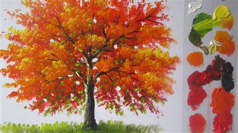 How to paint a tree in Acrylics lesson 4 | Fall tree painting, Tree painting, Acrylic painting trees