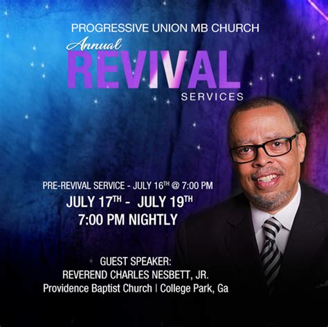 Annual Revival Services - Progressive Union Missionary Baptist Church