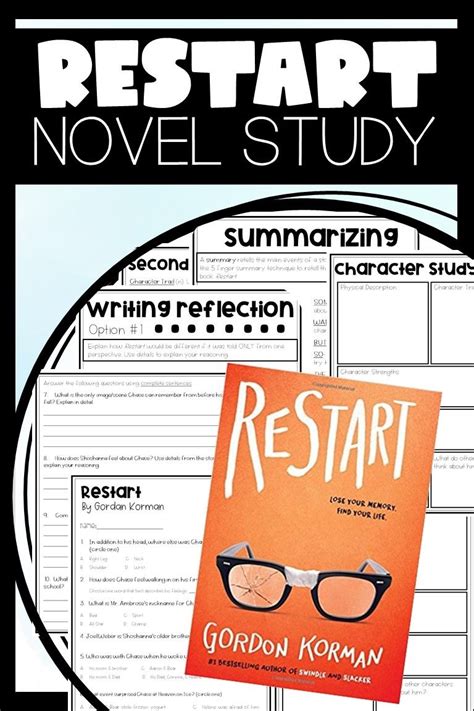 Restart Novel Study Unit -Literature Circle Unit- Comprehension ...