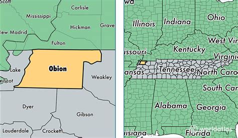 Obion County, Tennessee / Map of Obion County, TN / Where is Obion County?