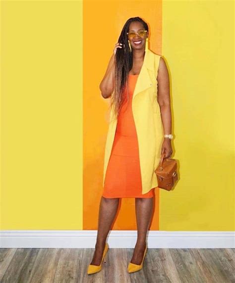 Tanasha wears a bright outfit of yellow and orange | 40plusstyle.com Bright Outfit, Orange ...