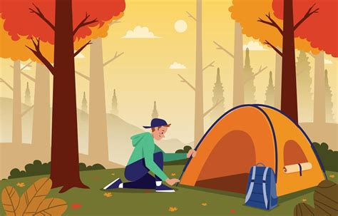 Autumn Vacation Outdoor Camping 3106532 Vector Art at Vecteezy