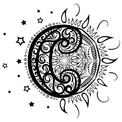 Sun and Moon Mandala (M8) - Free Printable Coloring Pages by Color a Mandala