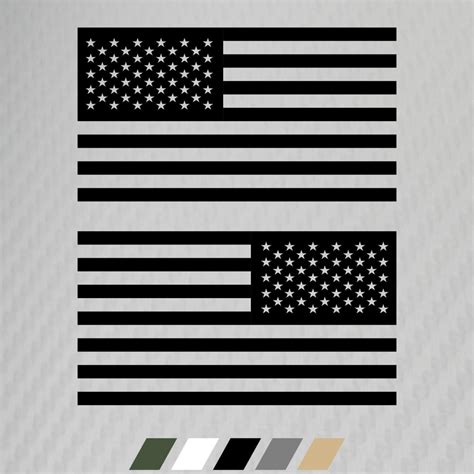 Two Subdued American Flag Vinyl Decals