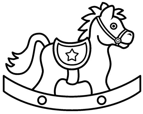 Rocking Horse and Gift Coloring Page - Free Printable Coloring Pages ...