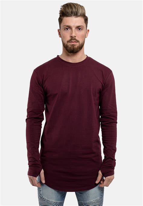 Burgundy Long Sleeve Shirt Mens - duskmoms