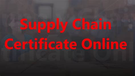 supply chain certification online | Global Supply Chain Council