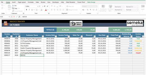 Invoice Tracking Spreadsheet Template Free