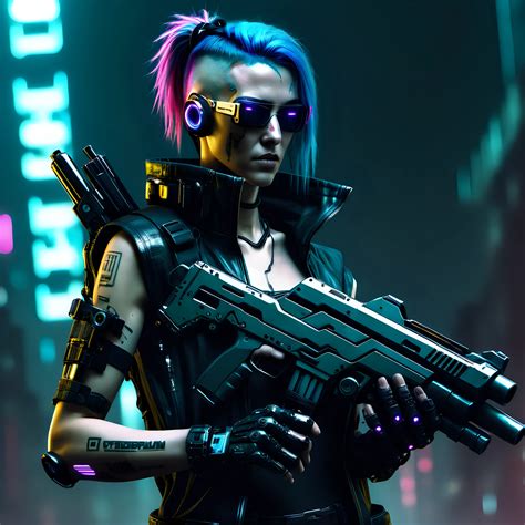 Futuristic Cyberpunk Warriors with HighTech Firearms | MUSE AI