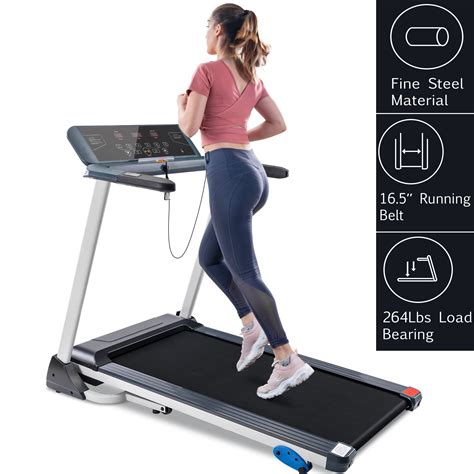 Folding Treadmill Electric Motorized Running Machine with Bluetooth /Speakers /3 Incline Options ...