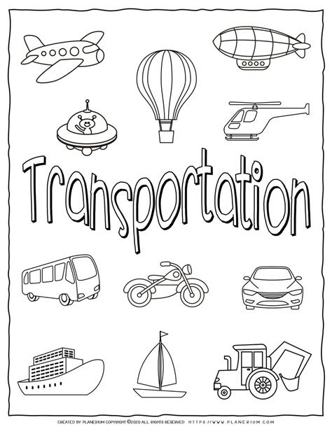 Transportation Coloring Page | Planerium