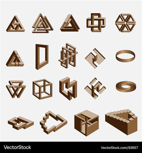 Impossible objects Royalty Free Vector Image - VectorStock