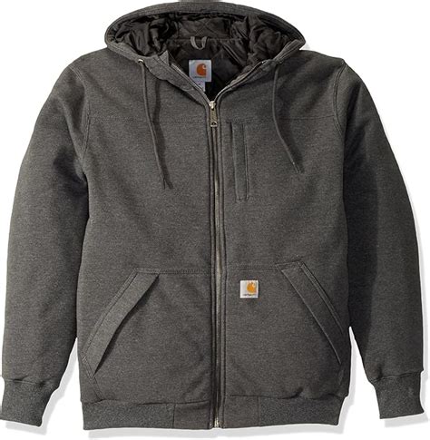 Carhartt Men's Rain Defender Rockland Quilt Lined Hooded Sweatshirt at ...