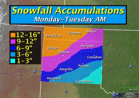 Amarillo Texas NWS snow totals | EarthSky