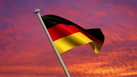 Looping German Flag Animation With Sky Background. Stock Footage Video ...