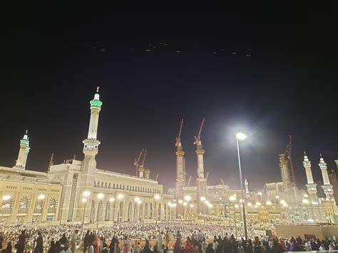 Mecca, Saudi Arabia, April 2023 - Pilgrims from all over the world gather around Masjid al-Haram ...