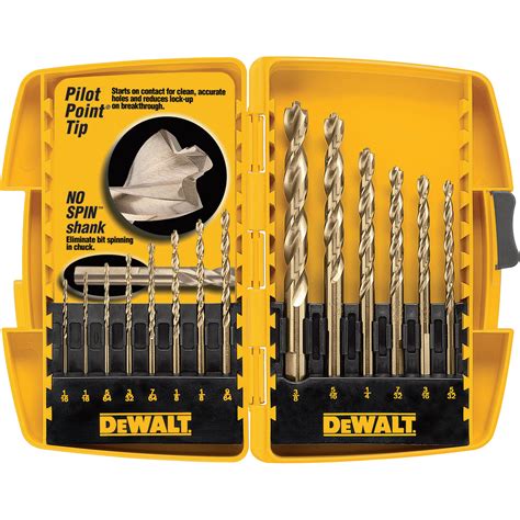 FREE SHIPPING — DEWALT Pilot Point Gold Ferrous Oxide Drill Bit Set ...