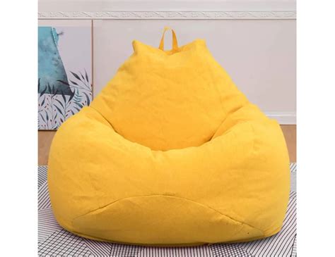 Soft Giant Bean Bag Chair For Kids And Adults (no Filling) - Yellow ...